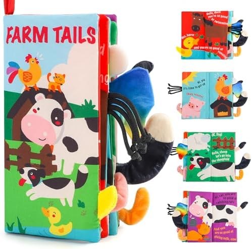 beiens Baby Tail Cloth Book, Farm Tails
