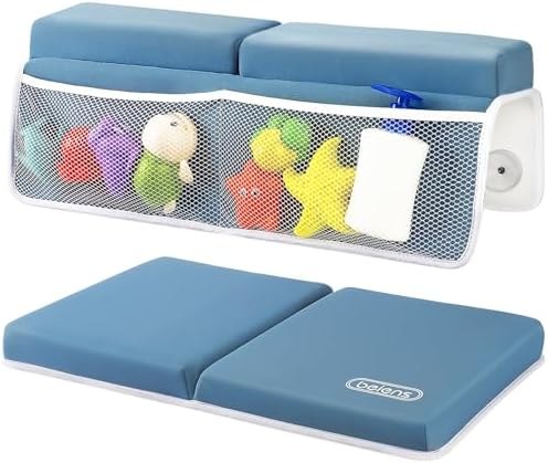 beiens Bath Kneeler and Elbow Rest, Memory Foam, Blue
