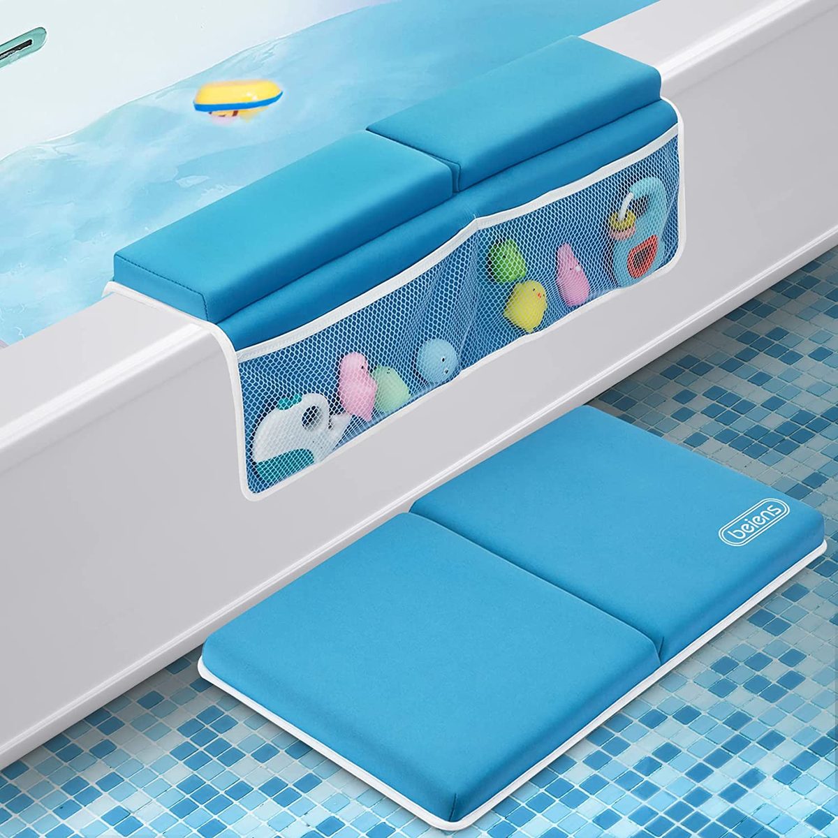 beiens bath kneeler and elbow rest pad on the bathtub