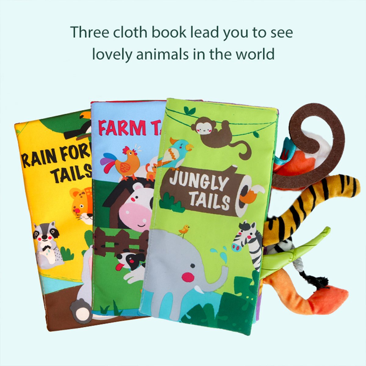 Three beiens cloth books: animals of the world