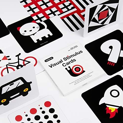 beiens High Contrast Baby Flashcards, 20 Cards, Black, white & red