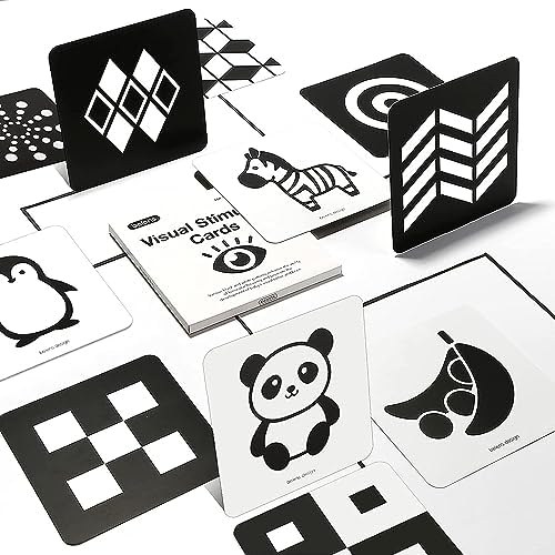 beiens High Contrast Baby Flashcards, 20 Cards, Black & white